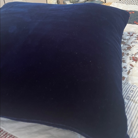 Ralph Lauren Deep Blue Velvet Pillow with Pillowtex inside made in the U.S.A